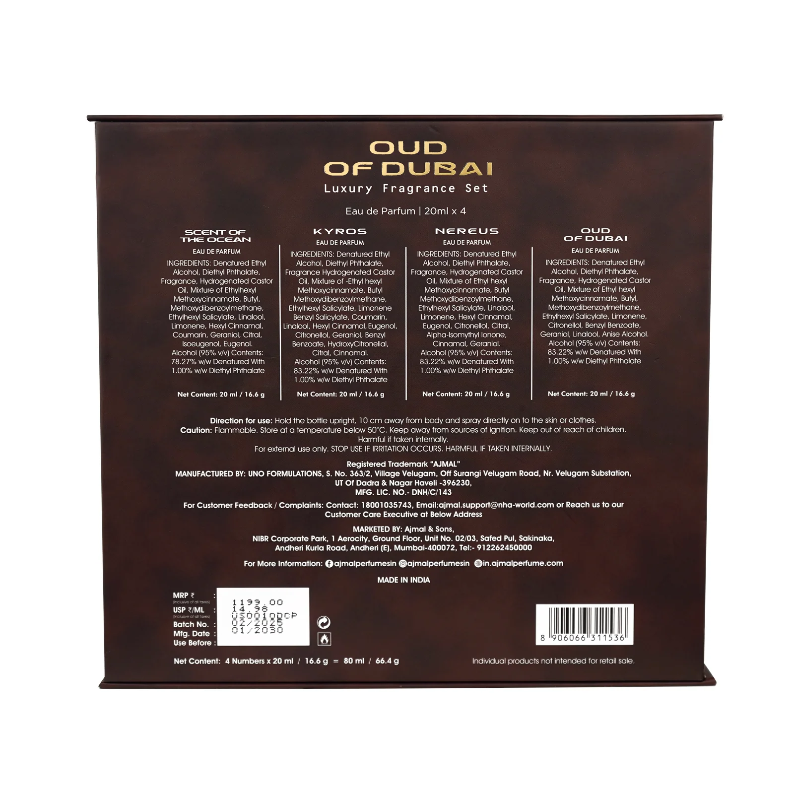 OUD OF DUBAI Perfume Giftpack 80ML for Unisex - Image 4