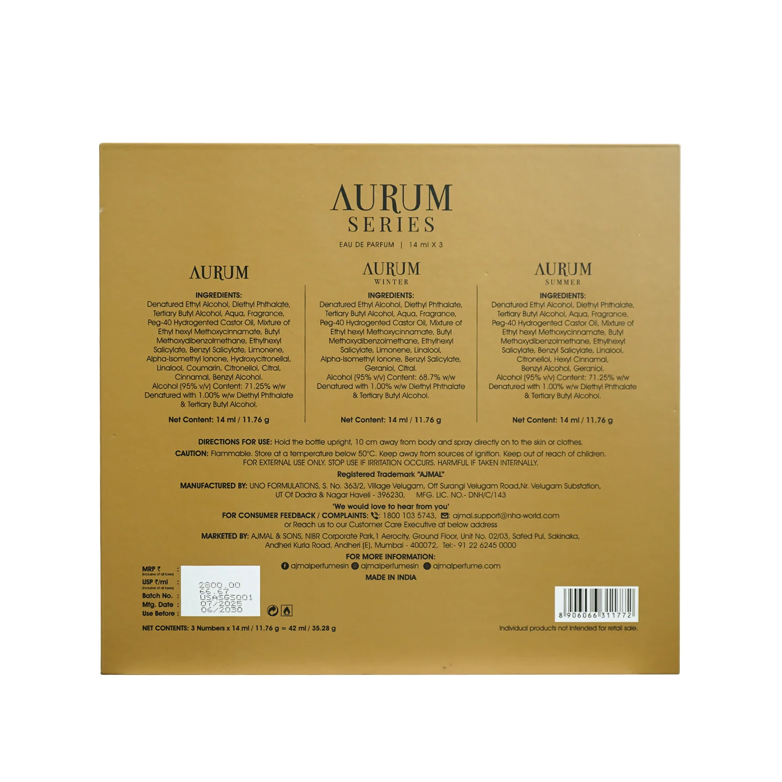 Aurum Series Perfume Giftset for Men & Women (42 ML) - Image 5