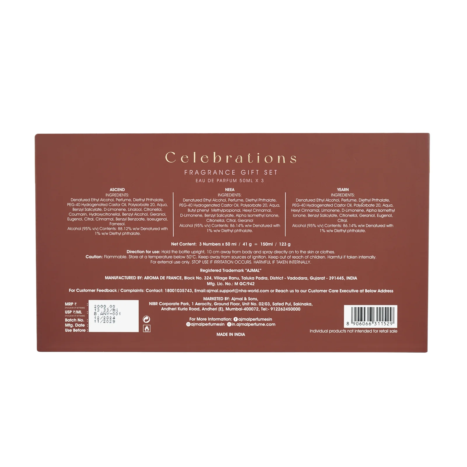 CELEBRATION Perfume Giftpack 150ML for Unisex - Image 5