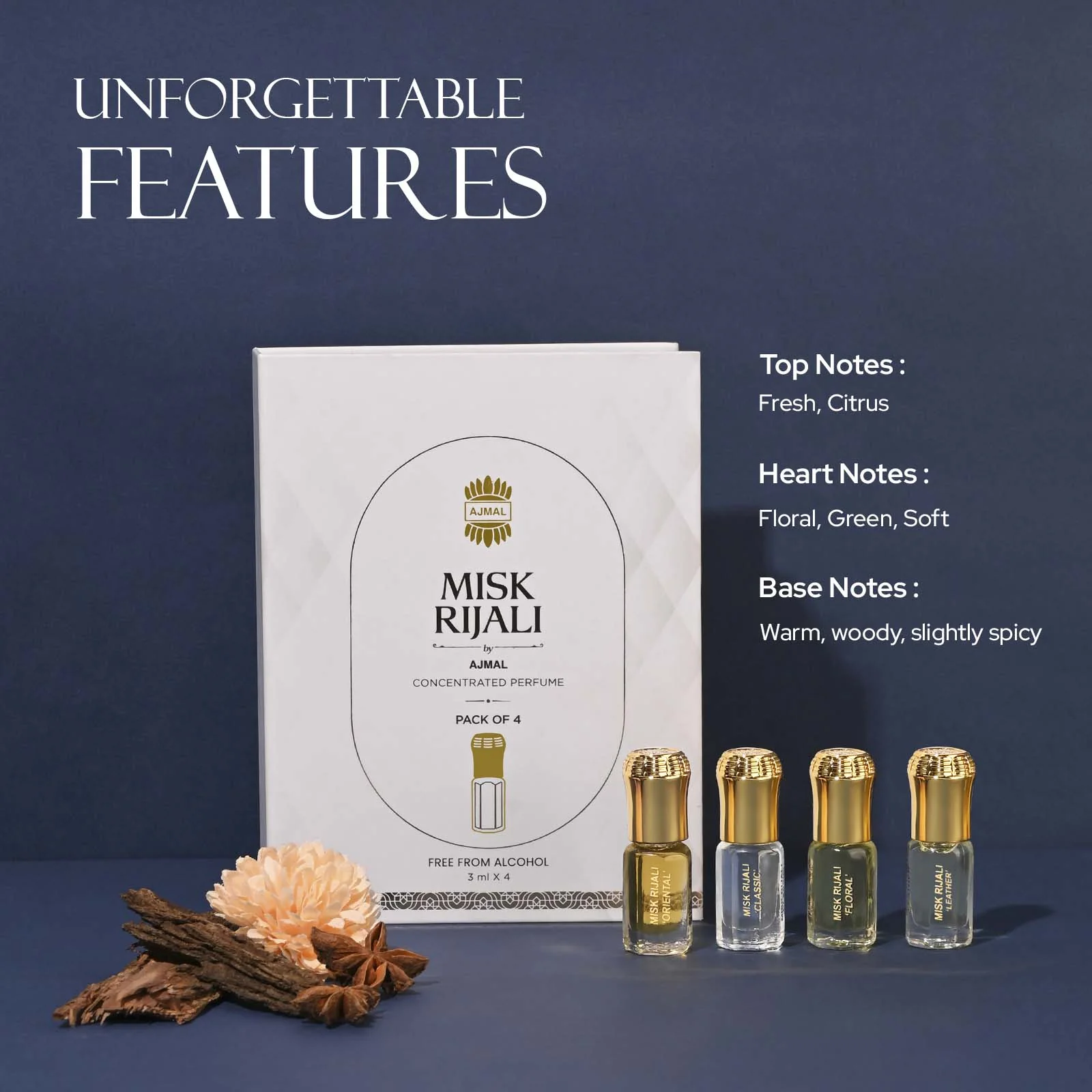 Misk Rijali Gift Set for Unisex Pack of 4 (3 ml each) - Image 3