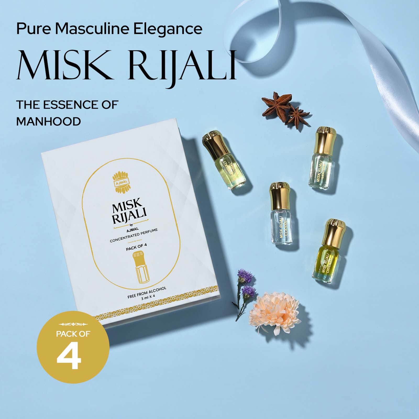 Misk Rijali Gift Set for Unisex Pack of 4 (3 ml each) - Image 5