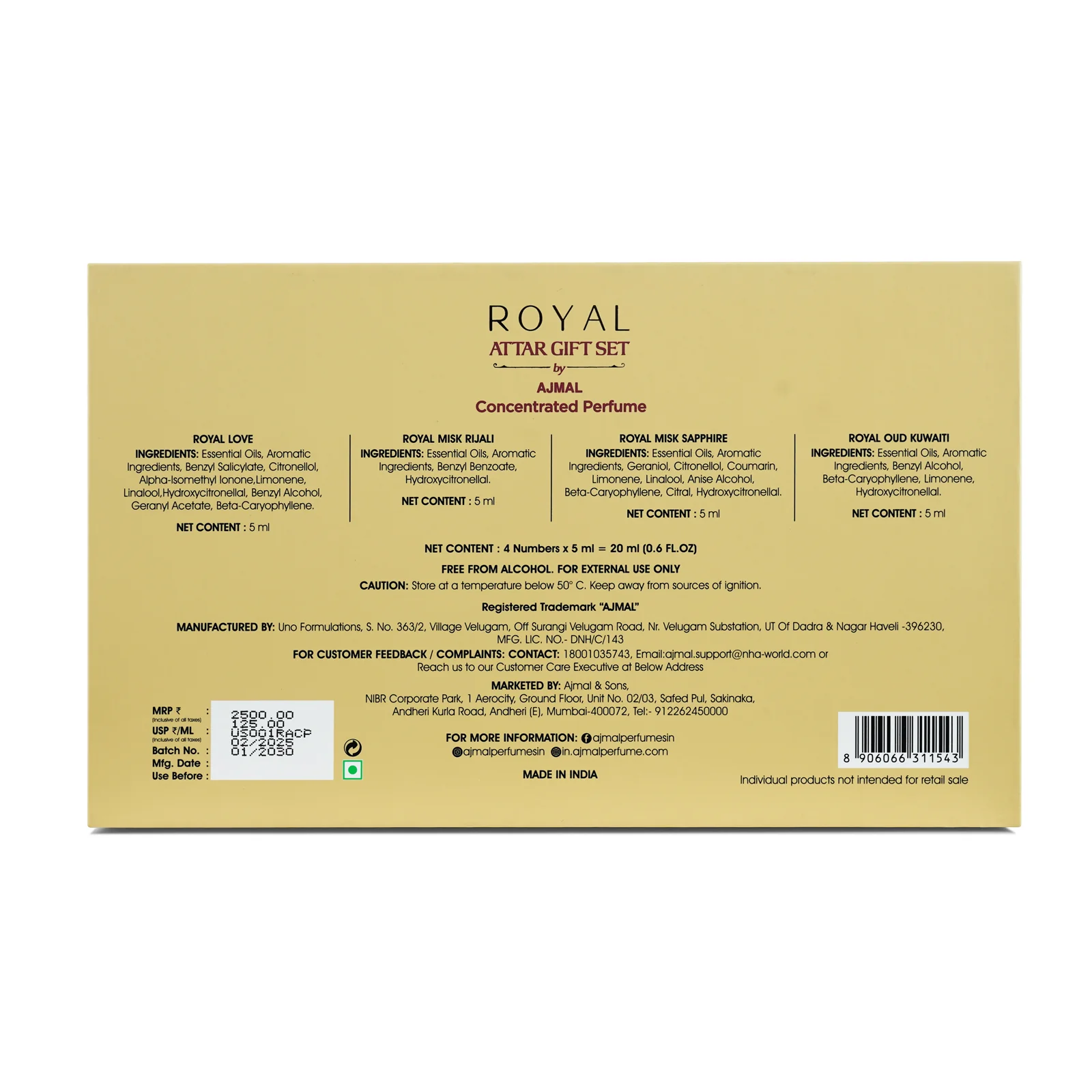 ROYAL Non-Alcoholic Attar Giftpack 20ML for Unisex - Image 4